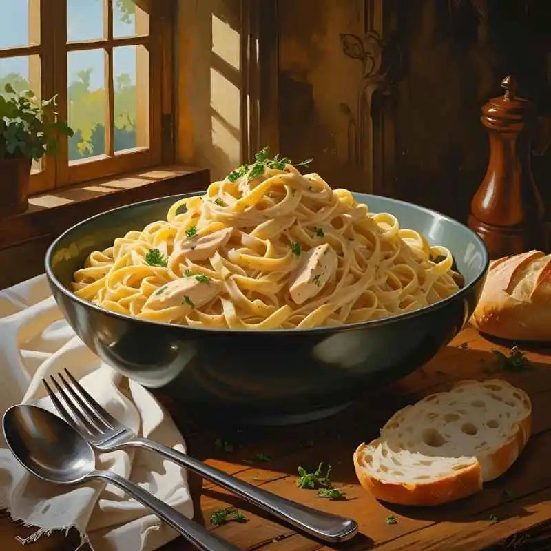 fettuccine chicken alfredo sauce