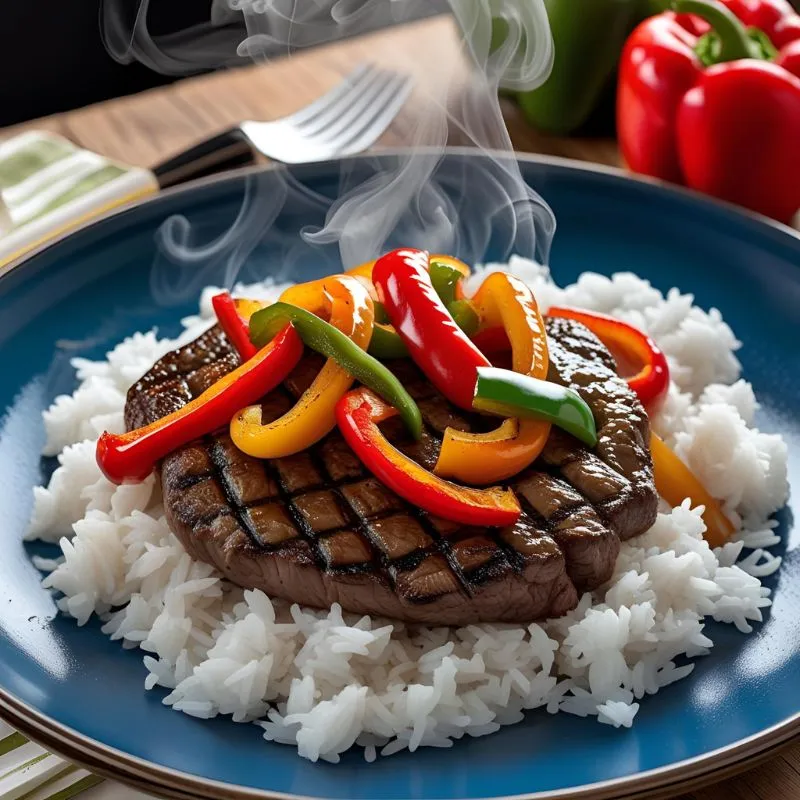 pepper steak and rice