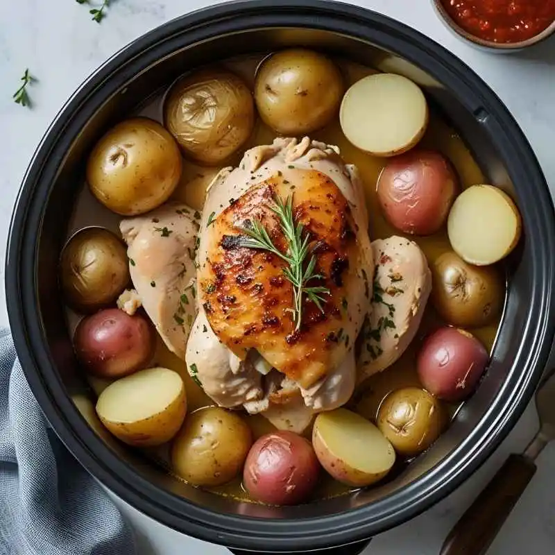 slow cooker chicken and potatoes