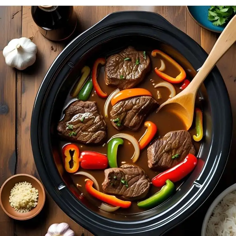 slow cooker pepper steak